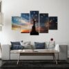 Liberty State Statue 1 - Abstract 5 Panel Canvas Art Wall Decor