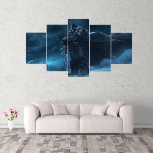Lich King World Of Warcraft - Gaming 5 Panel Canvas Art Wall Decor