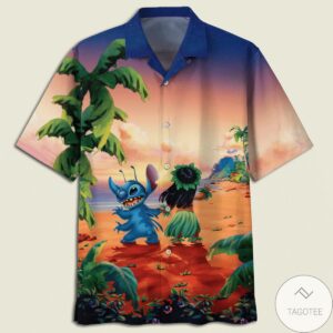 Lilo And Stitch Dancing On The Beach Hawaiian Shirt