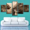 Lion 22 - Animal 5 Panel Canvas Art Wall Decor