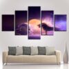 Lion And Woman Color - Abstract 5 Panel Canvas Art Wall Decor