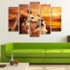 Lion Contemplating The Sky 01 - Animal 5 Panel Canvas Art Wall Decor