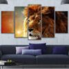 Lion Gaze 5 - Animal 5 Panel Canvas Art Wall Decor