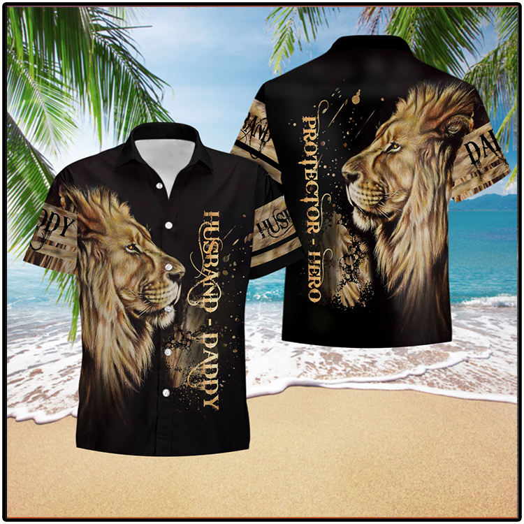 Lion Husband Daddy Protector Hero Hawaiian Shirt Lion Husband Daddy Protector Hero Hawaiian Shirt