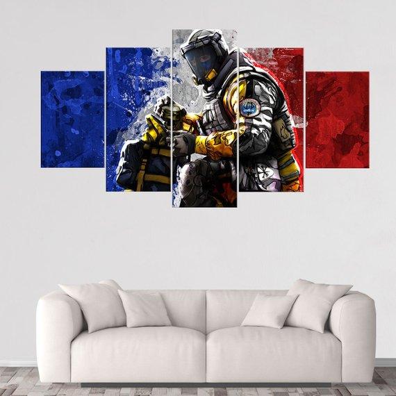 Lion Rainbow Six Siege - Gaming 5 Panel Canvas Art Wall Decor Lion Rainbow Six Siege - Gaming 5 Panel Canvas Art Wall Decor