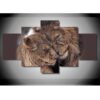 Lion and Lioness 1 - Animal 5 Panel Canvas Art Wall Decor