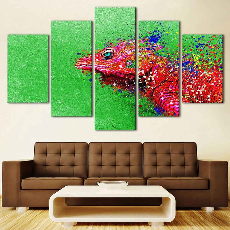 Lizard Body Fade Away - Abstract 5 Panel Canvas Art Wall Decor Lizard Body Fade Away - Abstract 5 Panel Canvas Art Wall Decor