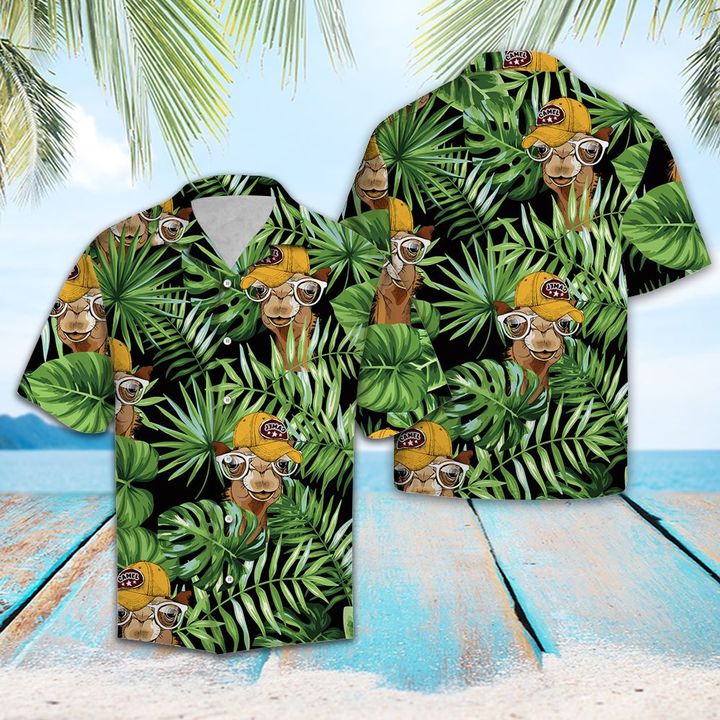 Llama Green Tropical Hawaiian Shirt Summer Button Up Llama Green Tropical Hawaiian Shirt Summer Button Up