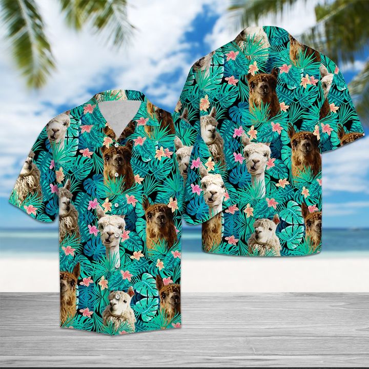Llama Tropical Hawaiian Shirt Summer Button Up Llama Tropical Hawaiian Shirt Summer Button Up