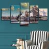 London Bridge City - Nature 5 Panel Canvas Art Wall Decor