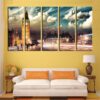 London City Skyline Big Ben - Nature 5 Panel Canvas Art Wall Decor