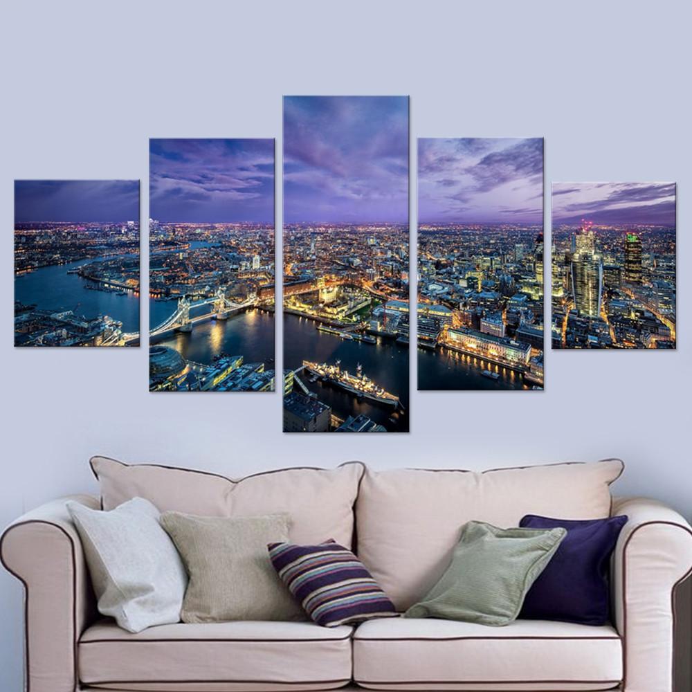 London City - Nature 5 Panel Canvas Art Wall Decor London City - Nature 5 Panel Canvas Art Wall Decor