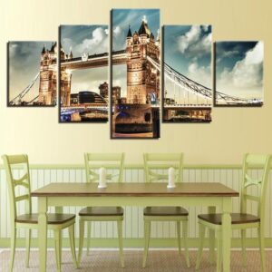 London Tower Bridge -Nature 5 Panel Canvas Art Wall Decor