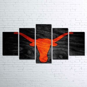 Longhorns Logo - Sport 5 Panel Canvas Art Wall Decor