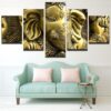 Lord Ganesha 2 - Religion 5 Panel Canvas Art Wall Decor