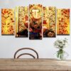Lord Ganesha - Anime 5 Panel Canvas Art Wall Decor