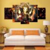 Lord Ganesha - Religion 5 Panel Canvas Art Wall Decor