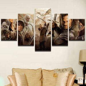 Lord Of The Rings 4 - Movie 5 Panel Canvas Art Wall Decor