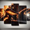Lord Of The Rings - Middle Earth Map 2 - Movie 5 Panel Canvas Art Wall Decor