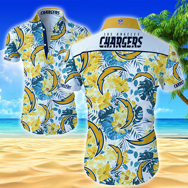 Los Angeles Chargers Hawaiian Shirt Summer Button Up Los Angeles Chargers Hawaiian Shirt Summer Button Up