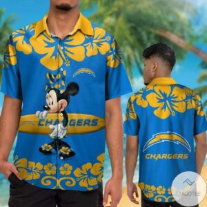 Los Angeles Chargers & Minnie Mouse Hawaiian Shirt
