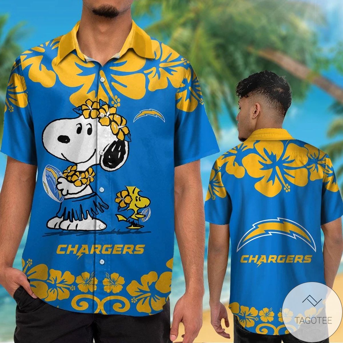 Los Angeles Chargers & Snoopy Hawaiian Shirt Los Angeles Chargers & Snoopy Hawaiian Shirt