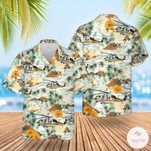 Los Angeles County Fire Department Sikorsky S-70 Helicopter Hawaiian Shirt