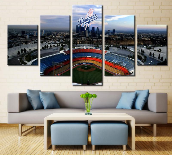Los Angeles Dodgers Stadium Basketball - Sport 5 Panel Canvas Art Wall Decor Los Angeles Dodgers Stadium Basketball - Sport 5 Panel Canvas Art Wall Decor