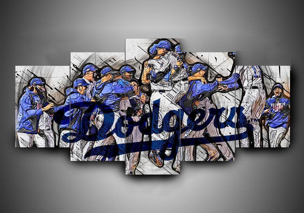 Los Angeles Dodgers - Sport 5 Panel Canvas Art Wall Decor Los Angeles Dodgers - Sport 5 Panel Canvas Art Wall Decor