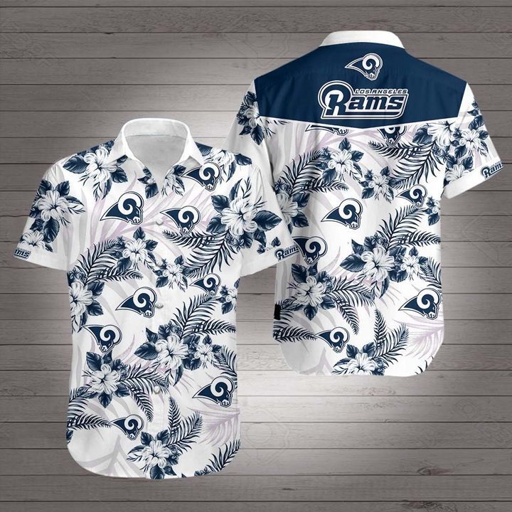 Los Angeles Rams Football Hawaiian Shirt Summer Button Up Los Angeles Rams Football Hawaiian Shirt Summer Button Up