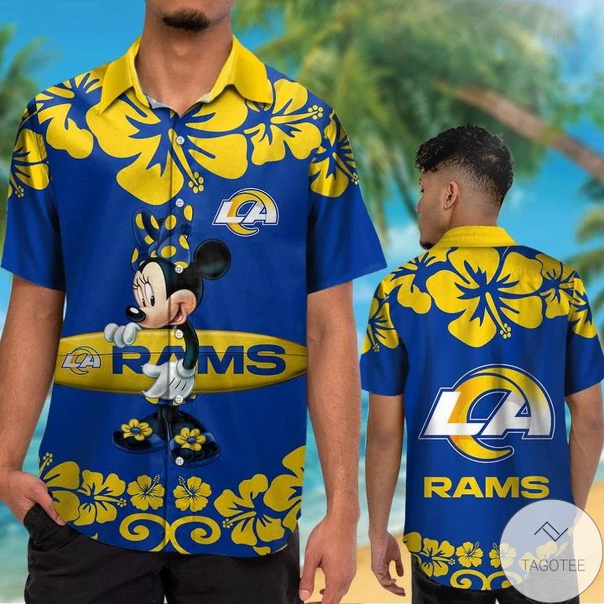 Los Angeles Rams & Minnie Mouse Hawaiian Shirt Los Angeles Rams & Minnie Mouse Hawaiian Shirt