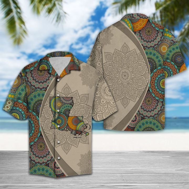 Louisiana Mandala Hawaiian Shirt Summer Button Up Louisiana Mandala Hawaiian Shirt Summer Button Up