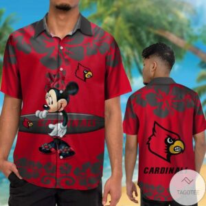 Louisville Cardinals & Minnie Mouse Hawaiian Shirt