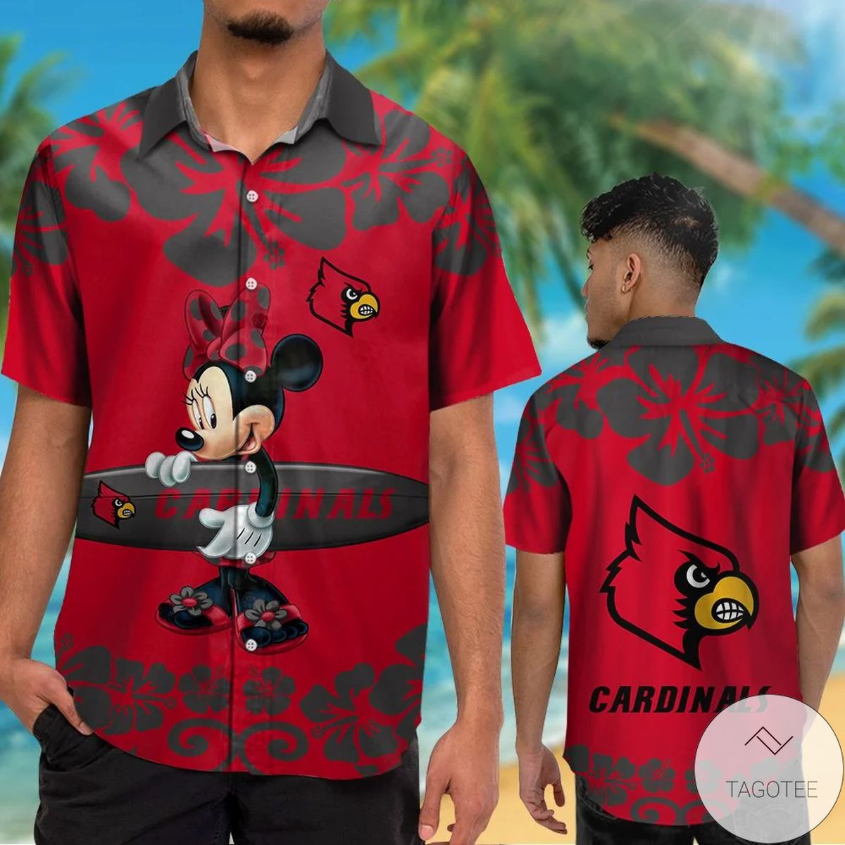 Louisville Cardinals & Minnie Mouse Hawaiian Shirt Louisville Cardinals & Minnie Mouse Hawaiian Shirt