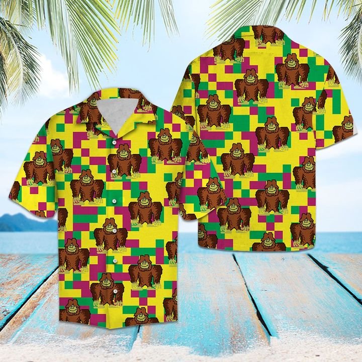 Lovely Bigfoot Hawaiian Shirt Summer Button Up Lovely Bigfoot Hawaiian Shirt Summer Button Up