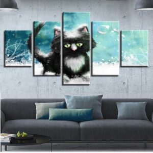 Lovely Cat 02 - Animal 5 Panel Canvas Art Wall Decor