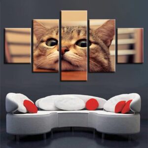 Lovely Cats 01 - Animal 5 Panel Canvas Art Wall Decor