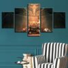 Lovely Cats 05 - Animal 5 Panel Canvas Art Wall Decor