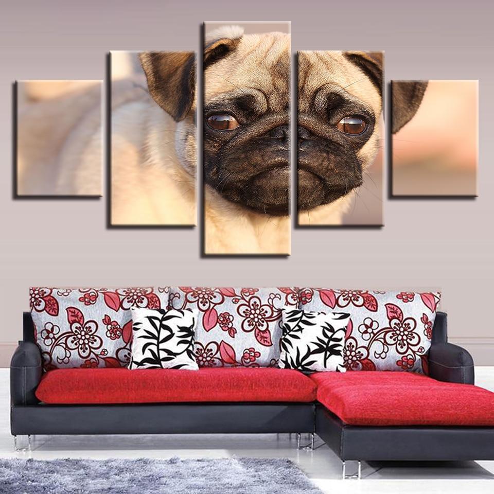 Lovely Dog 07 - Animal 5 Panel Canvas Art Wall Decor Lovely Dog 07 - Animal 5 Panel Canvas Art Wall Decor