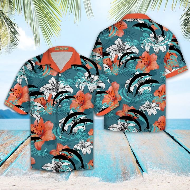 Lovely Dolphin Hawaiian Shirt Summer Button Up Lovely Dolphin Hawaiian Shirt Summer Button Up
