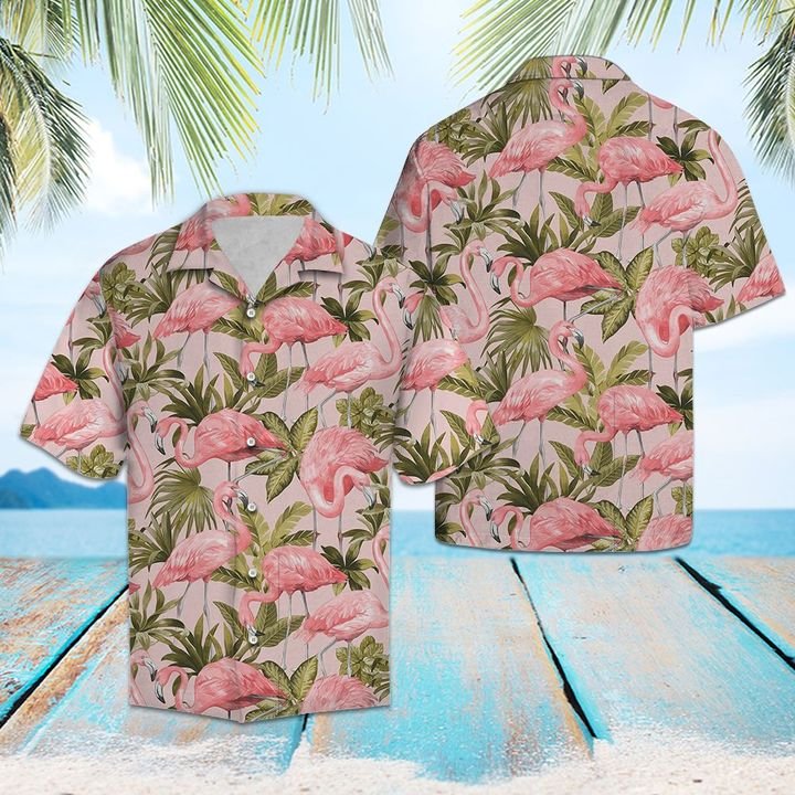 Lovely Flamingo Hawaiian Shirt Summer Button Up Lovely Flamingo Hawaiian Shirt Summer Button Up