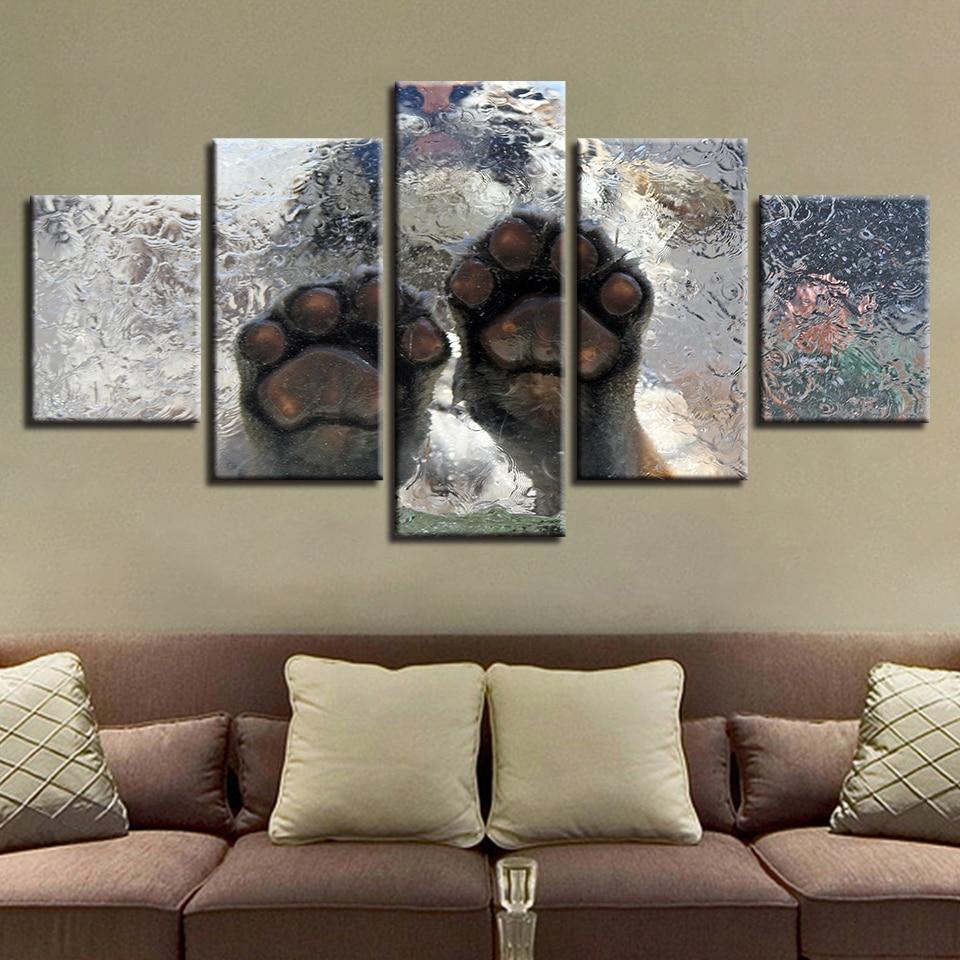 Lovely Tiger Claws - Animal 5 Panel Canvas Art Wall Decor Lovely Tiger Claws - Animal 5 Panel Canvas Art Wall Decor