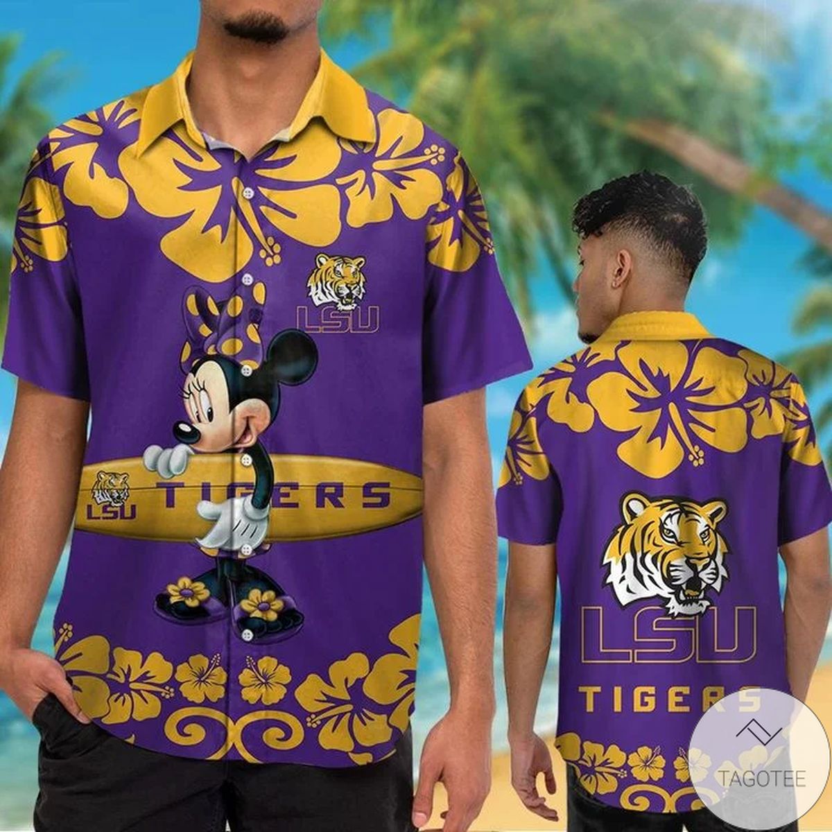 Lsu Tigers & Minnie Mouse Hawaiian Shirt Lsu Tigers & Minnie Mouse Hawaiian Shirt