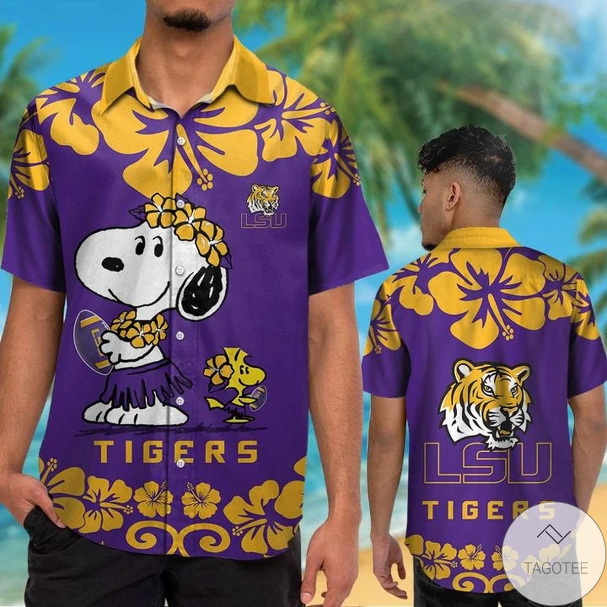 Lsu Tigers & Snoopy Hawaiian Shirt Lsu Tigers & Snoopy Hawaiian Shirt