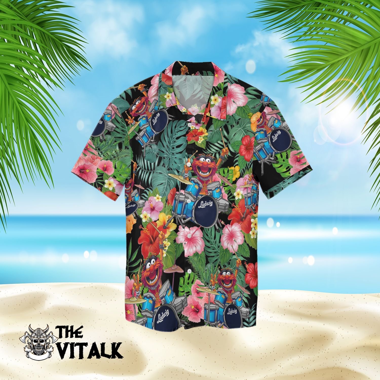 Ludwig Drums Animal The Muppet Hawaiian Shirt Ludwig Drums Animal The Muppet Hawaiian Shirt