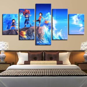 Luffy Sabo Ace - Anime 5 Panel Canvas Art Wall Decor