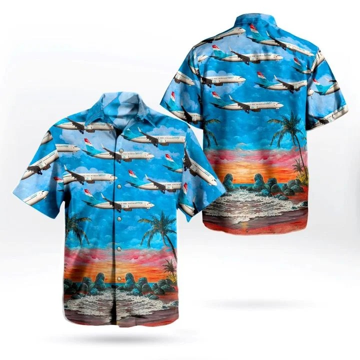 Luxair Boeing 737 8K5 Hawaiian Shirt Luxair Boeing 737 8K5 Hawaiian Shirt