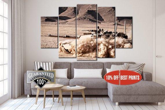 M1 Abrams Tank Us - Army 5 Panel Canvas Art Wall Decor M1 Abrams Tank Us - Army 5 Panel Canvas Art Wall Decor