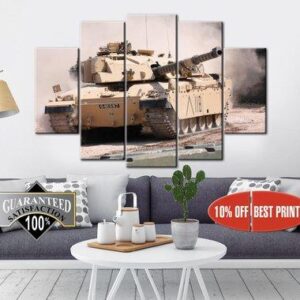 M1 Abrams - Army 5 Panel Canvas Art Wall Decor