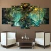 Magical Fairy Tree - Religion 5 Panel Canvas Art Wall Decor